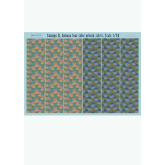 Print Scale 006-camo - 1/48 Lozenge B.German four color printed fabric Wet decal