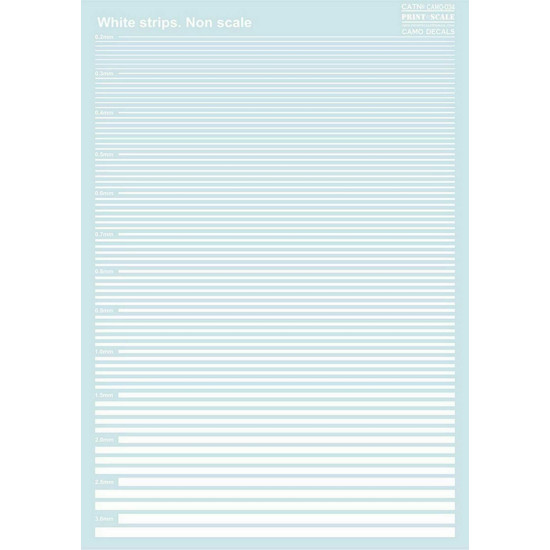 Print Scale 034-camo - White strips. Non scale Wet decal