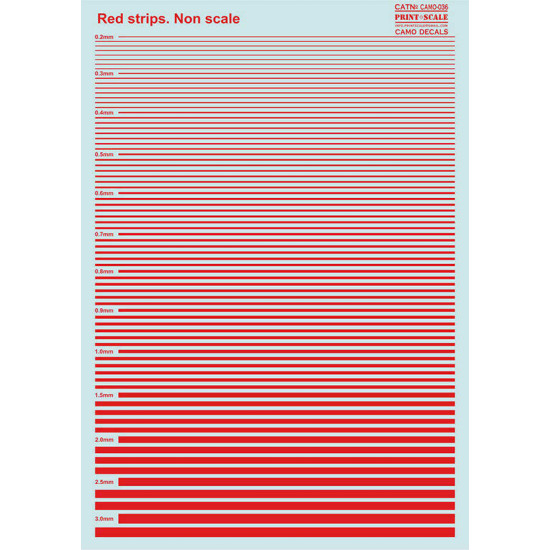 Print Scale 036-camo - Red strips. Non scale. Wet decal