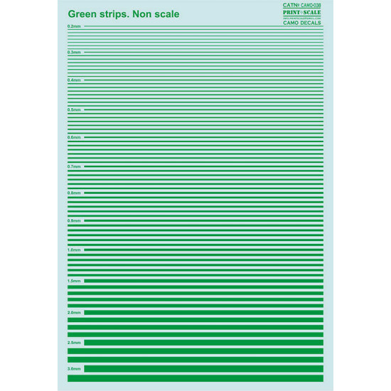 Print Scale 038-camo - Green strips. Non scale, Wet decal