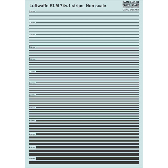 Print Scale 044-camo - Decal Camo Luftwaffe Rlm 74v.1 Strips