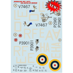 Print Scale 32-012 - 1/32 Decal for Hurricane Mk.1 Aces. the Battle of Britain