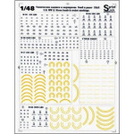Print Scale 48-001 - 1/48 Technical Inscriptions and Marks of Airbombs USAF, wet