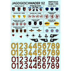 Print Scale 48-006 - 1/48 Decal for Jagdgeschwader 52 LUFTWAFFE FIGHTER