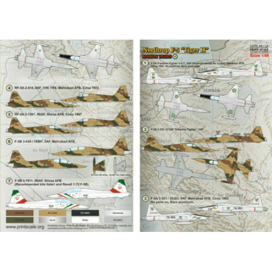 Print Scale 48-114 - 1/48 Decal for Northrop F5 Tiger II Tigers Part 2