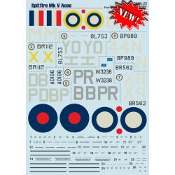 Print Scale 48-123 - 1/48 Decal for Airplane Spitfire Mk V Aces, Part 2 Aircraft