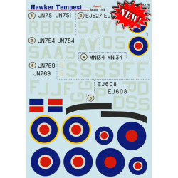 Print Scale 48-126 - 1/48 Decal for Airplane Hawker Tempest, Part 2 Aircraft