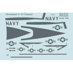 Print Scale 48-144 - 1/48 F-14 Tomcat Part 2 The complete set 2 leaf, wet decal