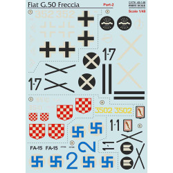 Print Scale 48-146 - 1/48 Fiat G-50 Part 2, Aircraft wet decal model in scale