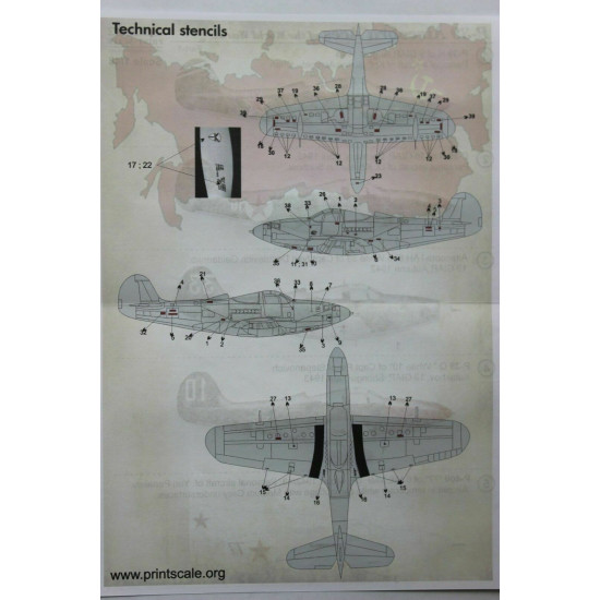 Print Scale 48-172 - 1/48 P-39 Aircobra Aces of the World War II Part 1 decal