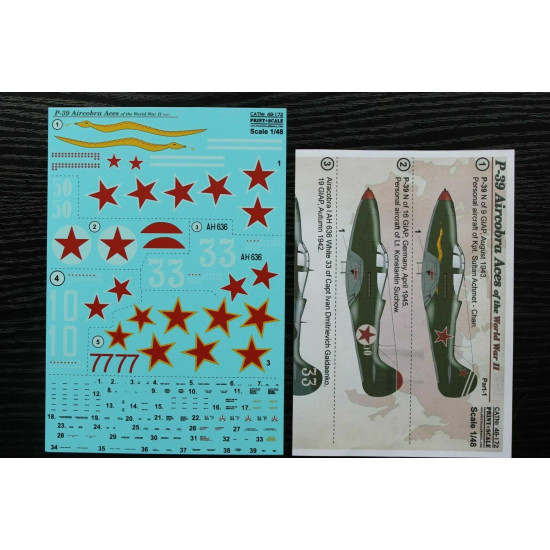 Print Scale 48-172 - 1/48 P-39 Aircobra Aces of the World War II Part 1 decal