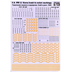 Print Scale 72-001 - 1/72 Us Ww 2 / Korea Bomb & Rocket Markings wet decal