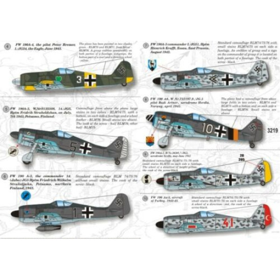 Print Scale 72-002 - 1/72 Focke-wulf FW 190 A2-A9, wet decal Aircraft