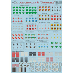 Print Scale 72-020 - 1/72 Decal for Jagdgeschwader 54 Grunherz