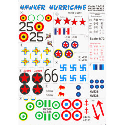 Print Scale 72-022 - 1/72 Hawker Hurricane, wet decal Aircraft