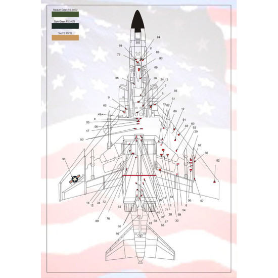 Print Scale 72-031 - 1/72 Decal for F-4 Phantom Technical Stencils