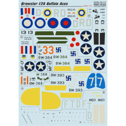 Print Scale 72-117 - 1/72 Decal for Brewster F2a Buffalo (Aircraft wet decal)