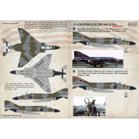 Print Scale 72-188 - 1/72 Decal for F-4 Phantom II of the RAF & FAA Aircraft