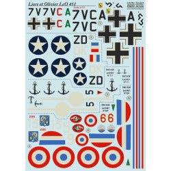 Print Scale 72-221 - 1/72 Decal Airplane Liore Et Olivier Leo 451 Accessories