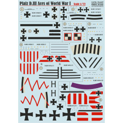 Print Scale 72-237 - 1/72 Pfalz D.III, Aces of World War I (Aircraft wet decal)