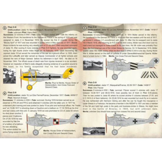 Print Scale 72-237 - 1/72 Pfalz D.III, Aces of World War I (Aircraft wet decal)