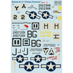 Print Scale 72-239 - 1/72 Boeing B-17 Flying Fortress Part 2 Aircraft wet decal