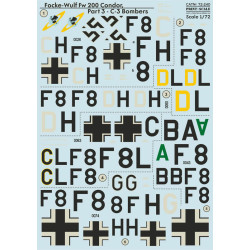 Print Scale 72-240 - 1/72 Focke-wulf Fw 200 condor, Part 3, Aircraft wet decal