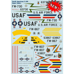 Print Scale 72-241 - 1/72 Airplane F-100 Super Sabre Aircraft wet decal