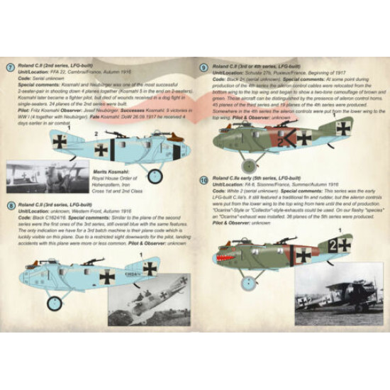 Print Scale 72-251 - 1/72 LFG Roland C.II/C.IIA Walfisch Aircraft wet decal