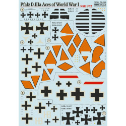 Print Scale 72-253 - 1/72 Decal For Pfalz D.IIIA Aces Of World War I Airplane