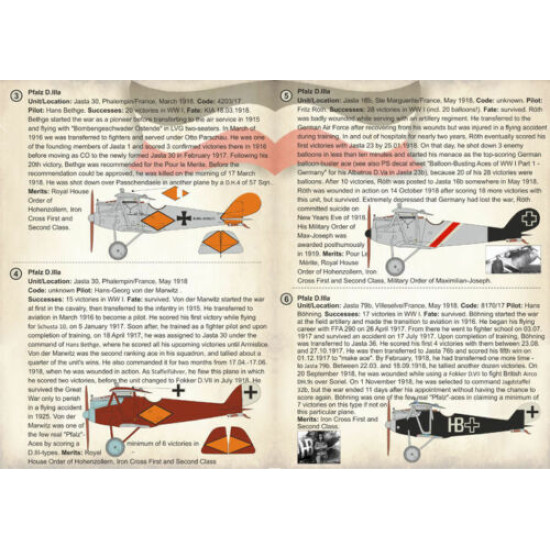 Print Scale 72-253 - 1/72 Decal For Pfalz D.IIIA Aces Of World War I Airplane