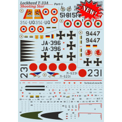 Print Scale 72-270 - 1/72 Lockheed T-33a Shooting Star, Part 3, wet decal