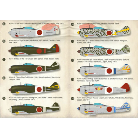 Print Scale 72-276 - 1/72 Nakajima Ki-44 (tojo), Part 2 (Aircraft wet decal)