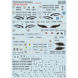 Print Scale 72-282 - 1/72 Mcdonnell Douglas Ah-64 Apache, Aircraft wet decal