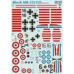 Print Scale 72-320 - 1/72 Bloch MB.151-152, Aircraft wet decal model in scale