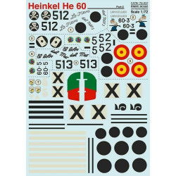 Print Scale 72-331 - 1/72 Heinkel He 60 part 2 Aircraft wet decal model in scale