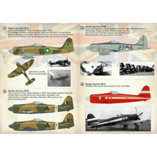 Print Scale 72-334 - 1/72 Hawker Sea Fury Part 2 Aircraft wet decal model scale