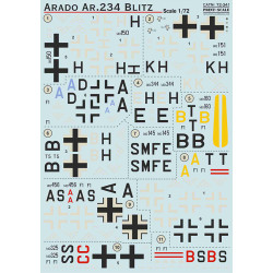 Print Scale 72-341 - 1/72 Arado Ar.234, Aircraft wet decal model in scale