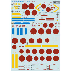 Print Scale 72-344 - 1/72 Nakajima A6M2-A6M3 Zero Part 2 Aircraft wet decal