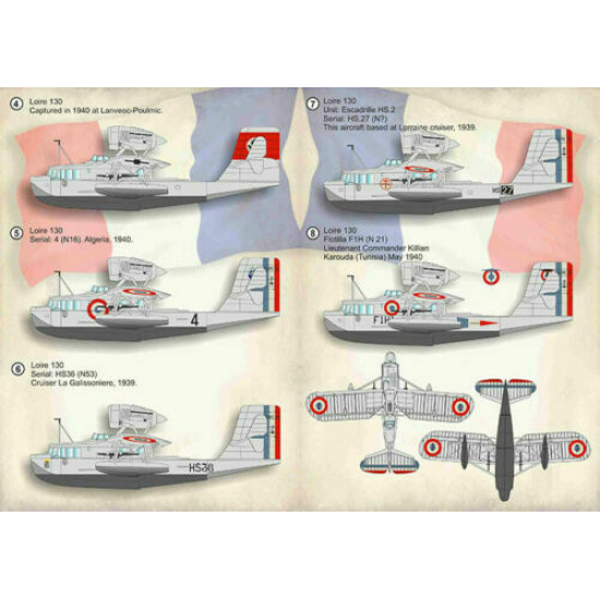 Print Scale 72-358 - 1/72 NEW Loire 130, Aircraft wet decal