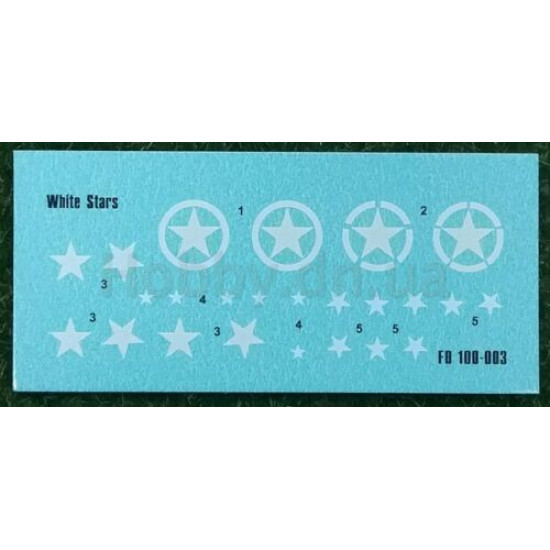 Foxbot 100-003 -1/100 White Star WW2 military vehicles (Allied stars) -Model Kit