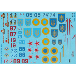 Foxbot 72-016T - 1/72 Decal for Ukrainian Foxbats MIG-25 and Stencils Scale