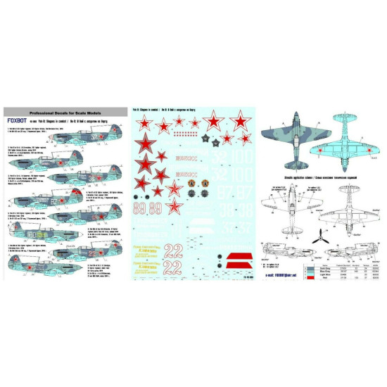 Foxbot 48-006 - 1/48 Interceptor and Fighter Aircraft YAK-9 Slogans in Combat