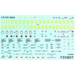 Foxbot 48-012 - 1/48 Decals for Stencils for North Ameerican B-25C/D/J Mitchell