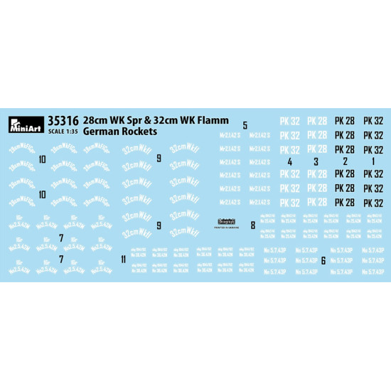 German Rockets 28cm WK Spr & 32cm WK Flamm 1/35 Miniart 35316