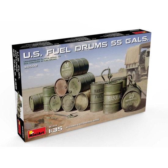 U.S Fuel Drums 55 Gals 1/35 Miniart 35592