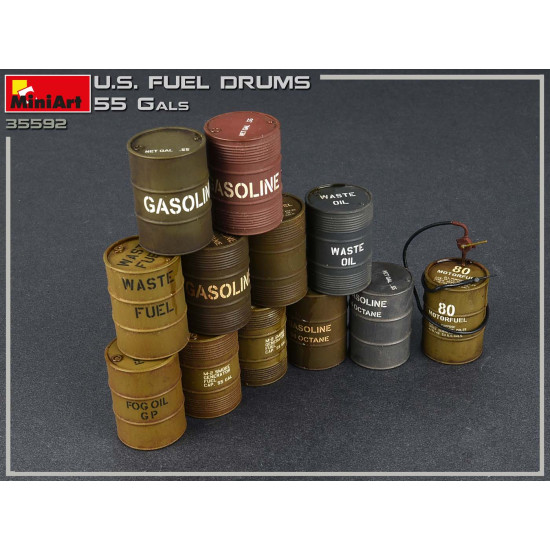 U.S Fuel Drums 55 Gals 1/35 Miniart 35592