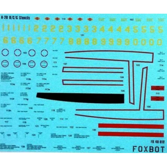 Foxbot 48-019 - 1/48 Douglas A-20 Boston "Pin-Up Nose Art and Stencils" Part # 1