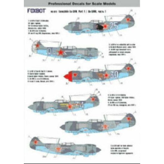 Foxbot 48-023 - 1/48 Decals for Soviet Fighter Lavochkin LA-5FN Part 1 Scale
