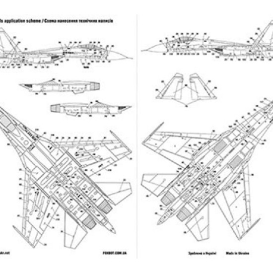 Foxbot 48-025 - 1/48 Decals Numbers for Sukhoi SU-27S, Ukrainian Air Forces